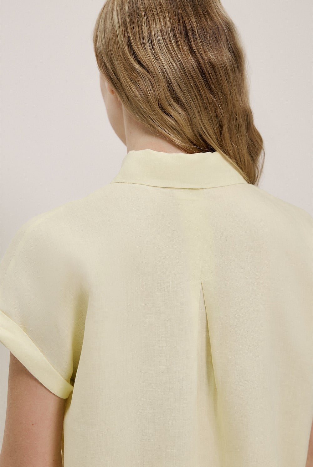 Linen Cap Sleeve Shirt