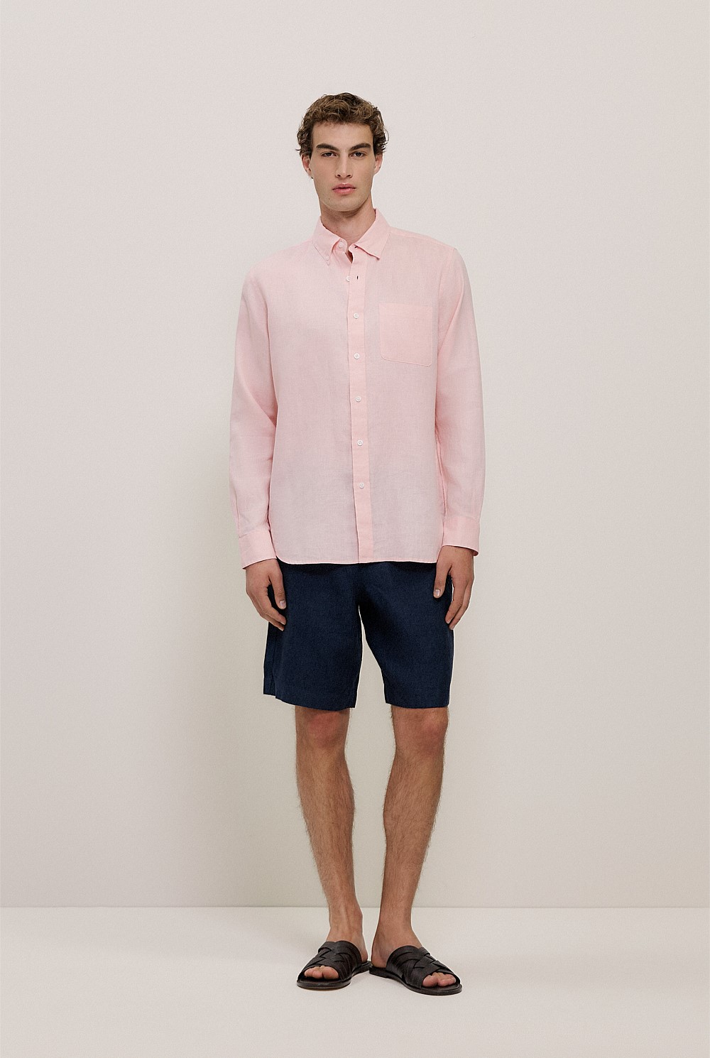 Regular Fit Linen Classic Long Sleeve Shirt