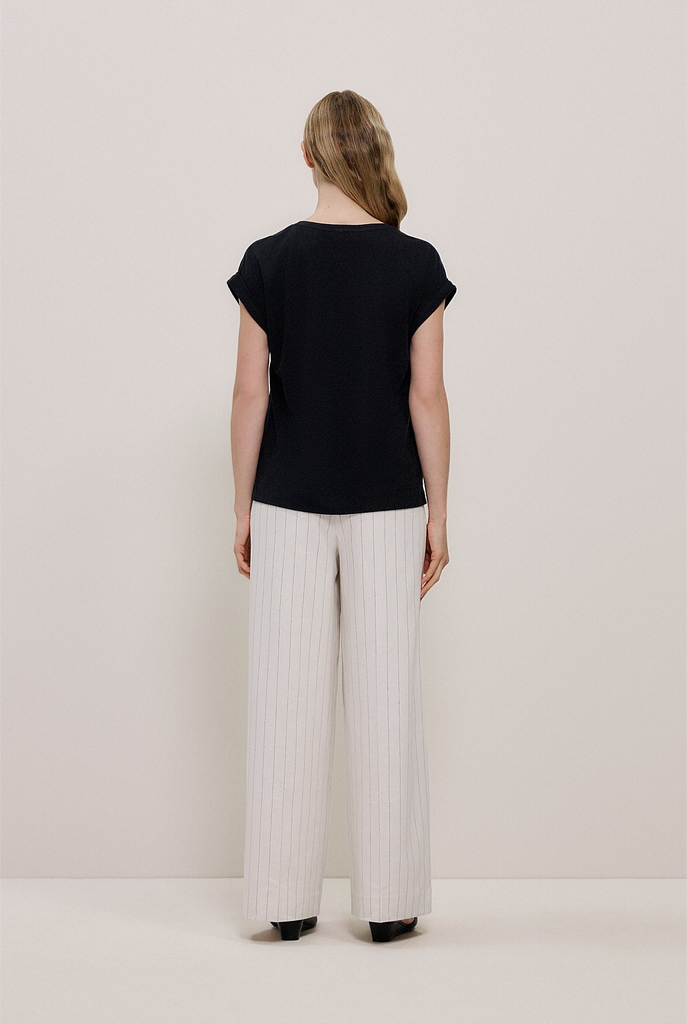 Linen Cotton V Neck T-shirt