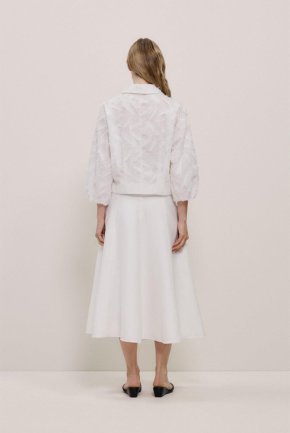 Embroidered Feather Detail Shirt