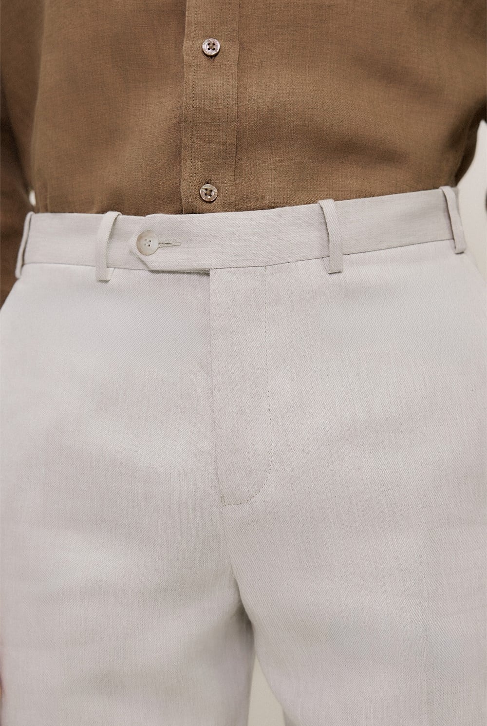 Linen Twill Straight Leg Trouser
