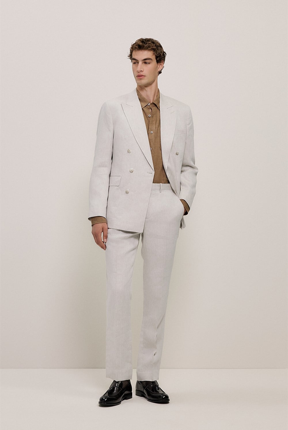 Linen Twill Straight Leg Trouser