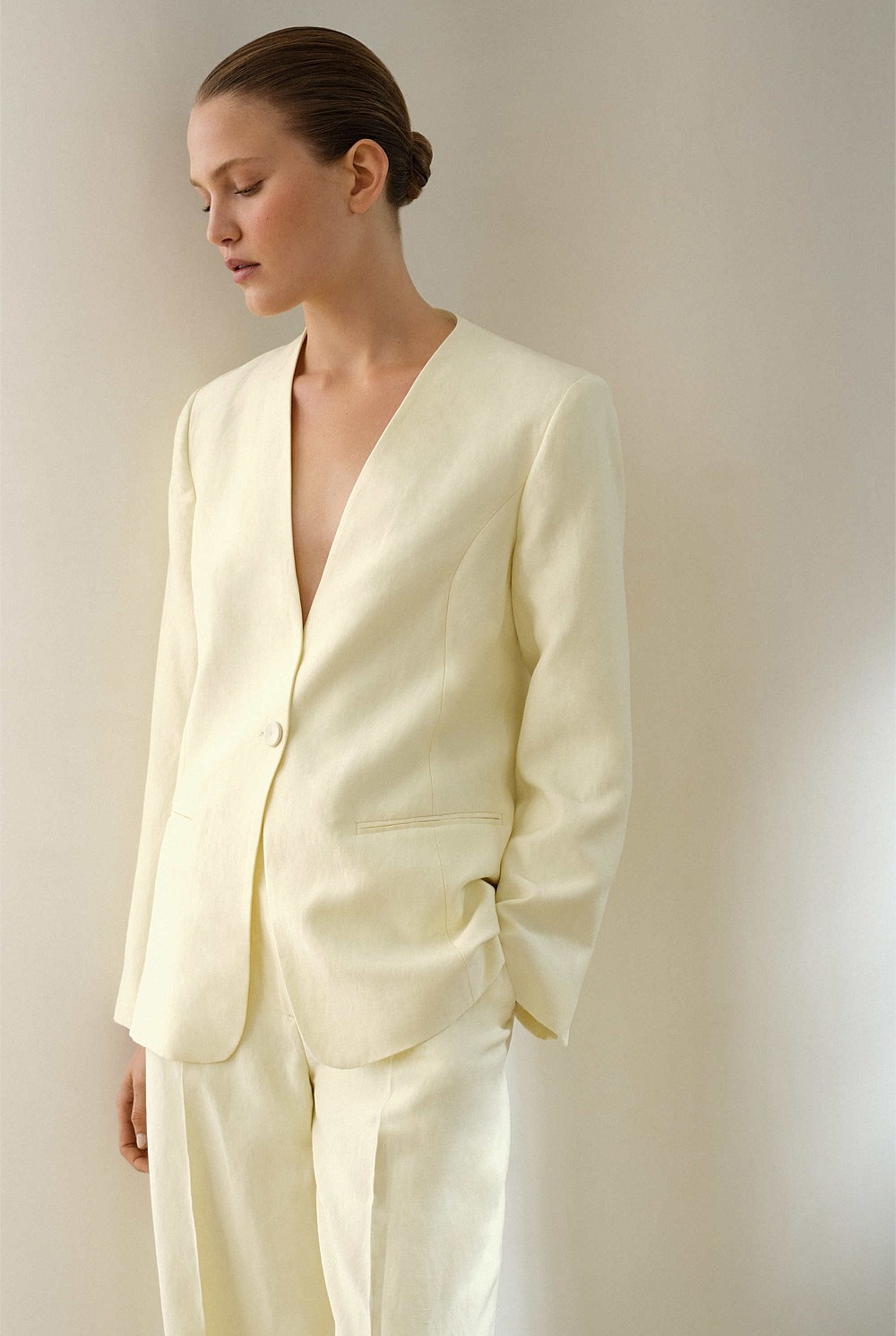 Collarless Longline Blazer