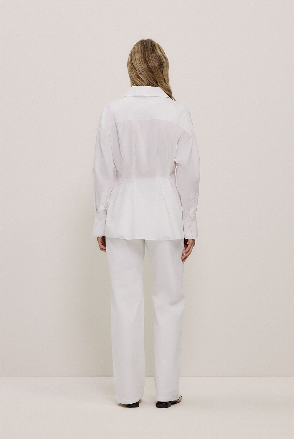 Poplin Cinched Waist Shirt