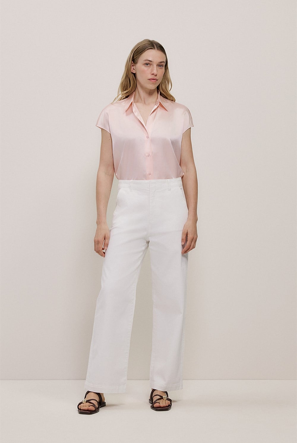 Silk Satin Cap Sleeve Shirt