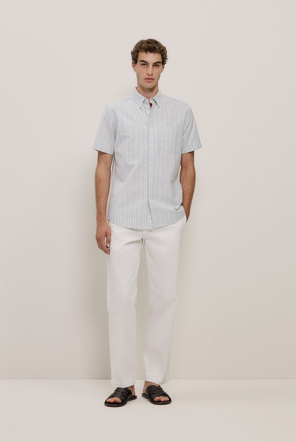 Oxford Stripe Short Sleeve Shirt