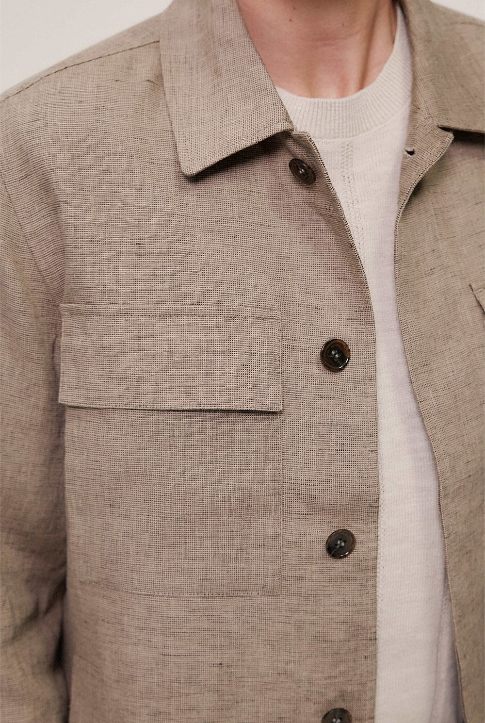 Yarn Dyed Linen Twin Pocket Jacket