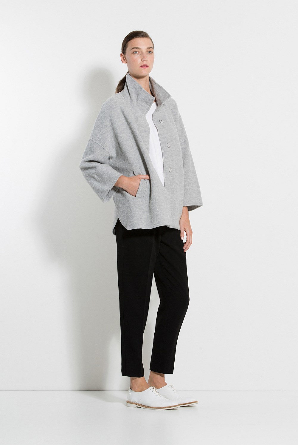 Boiled Wool Cape Jacket