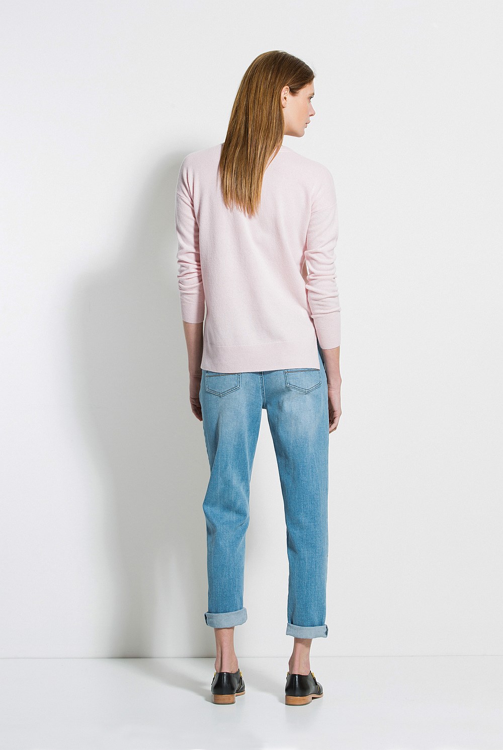 Step Hem Merino Cashmere Pullover