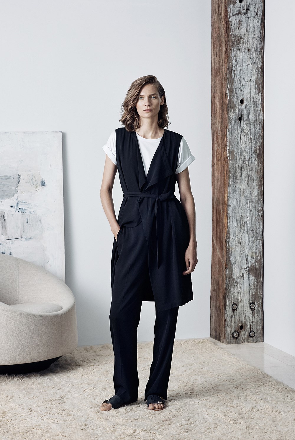 Sleek Draped Vest