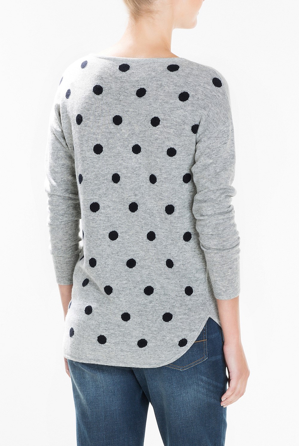 Spotted Curved Hem Knit