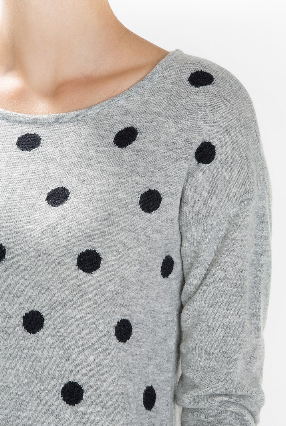 Spotted Curved Hem Knit