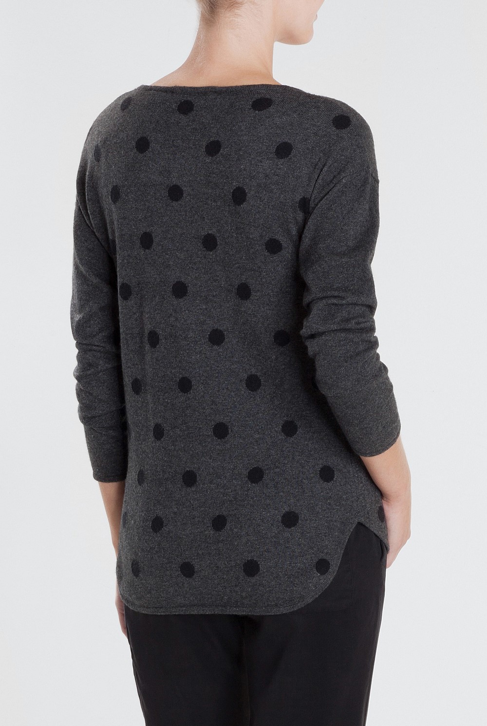 Spotted Curved Hem Knit