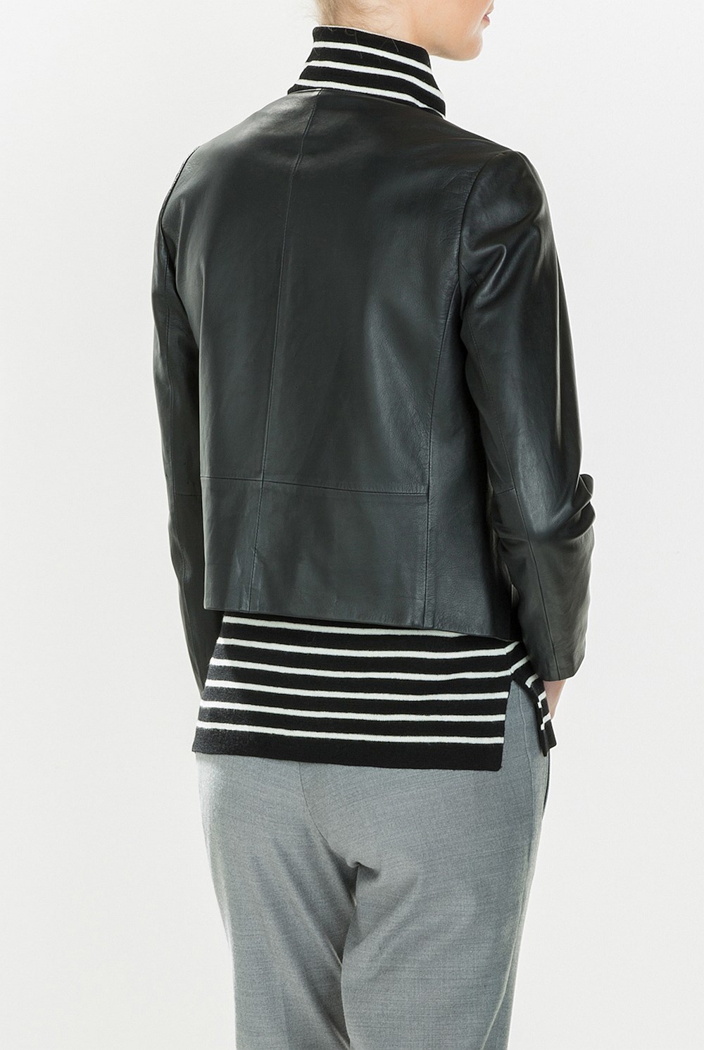 Clean Line Jacket Black Clean Leather Jacket - WOMEN Jackets & Coats | Trenery