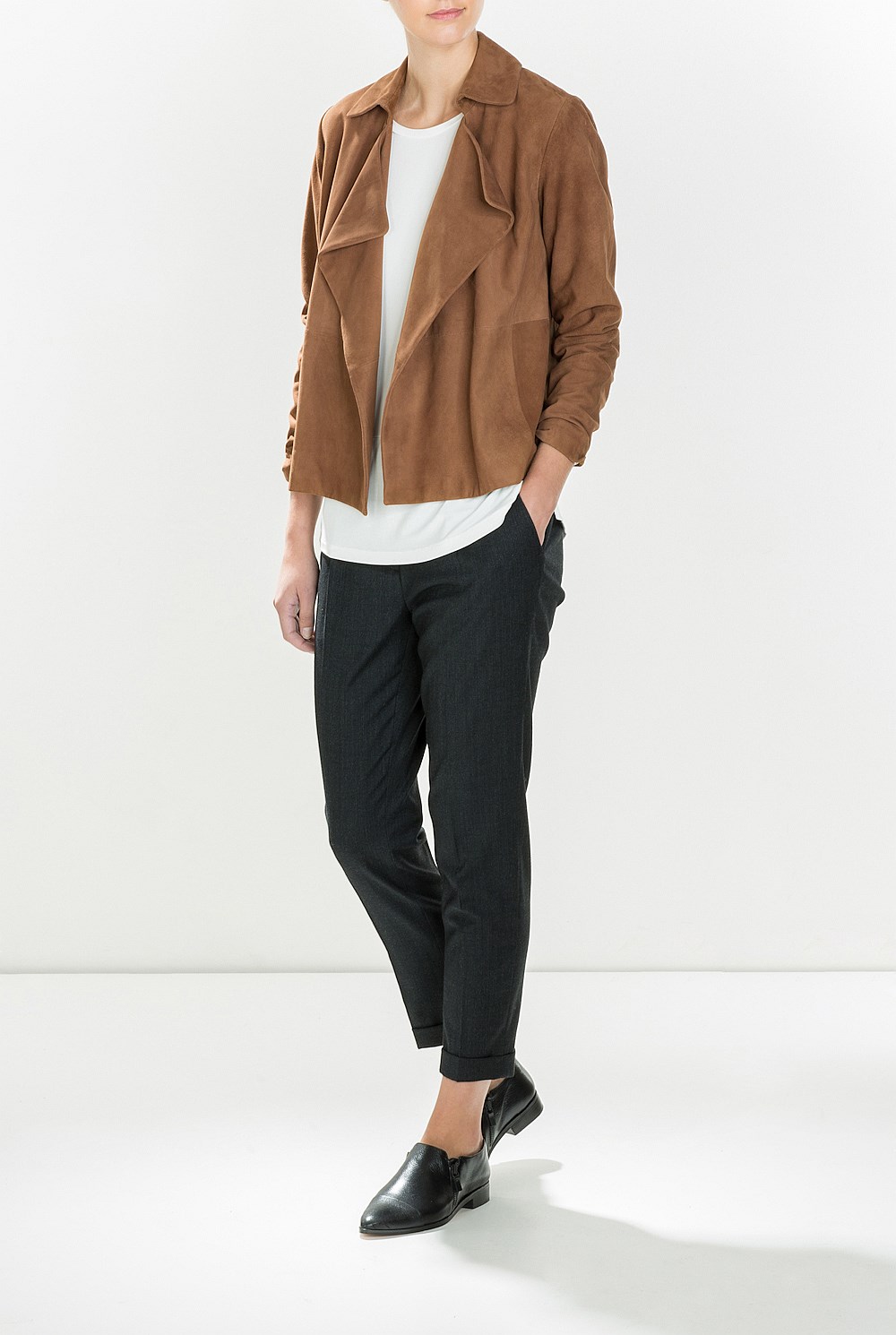Draped Suede Jacket