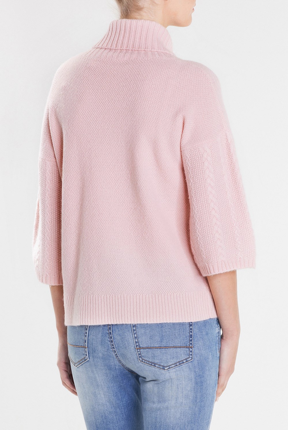 Cropped Sleeve Rollneck Knit