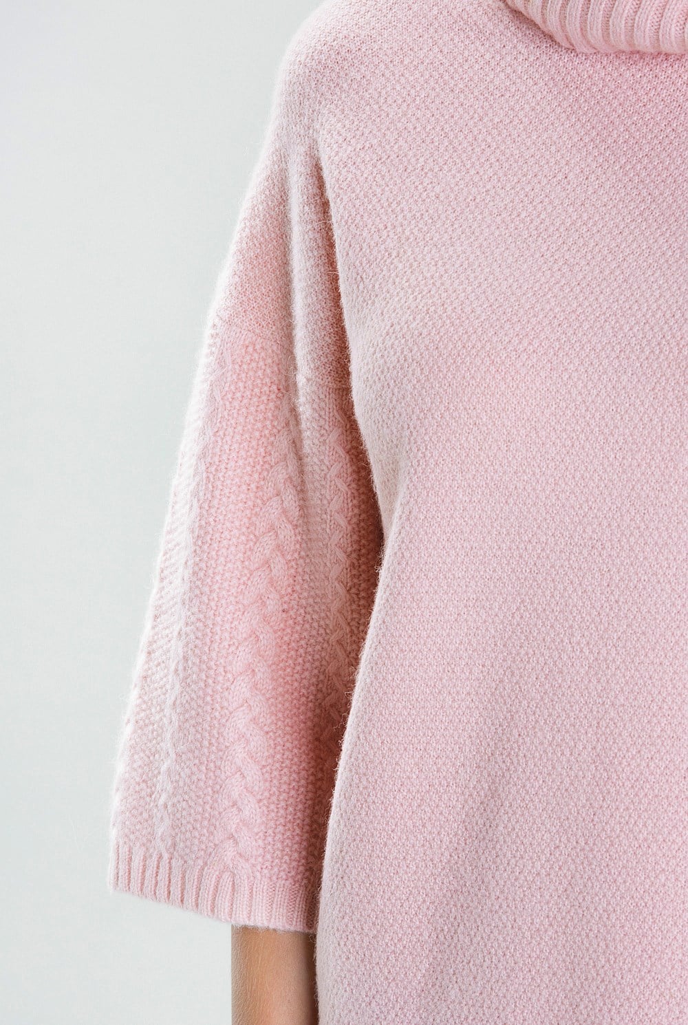 Cropped Sleeve Rollneck Knit