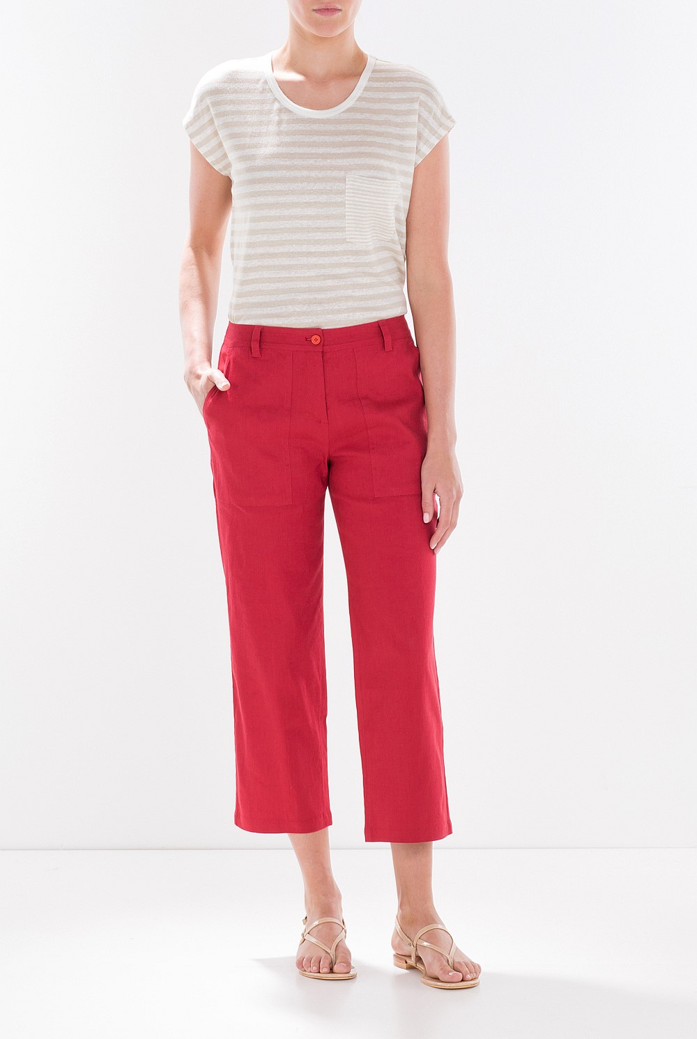Multi Striped Linen T-Shirt