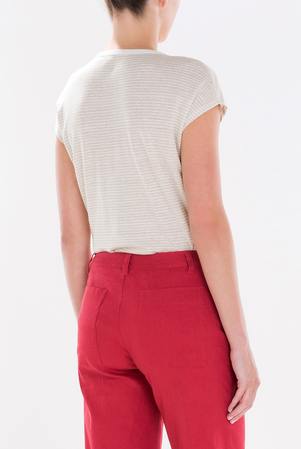 Multi Striped Linen T-Shirt