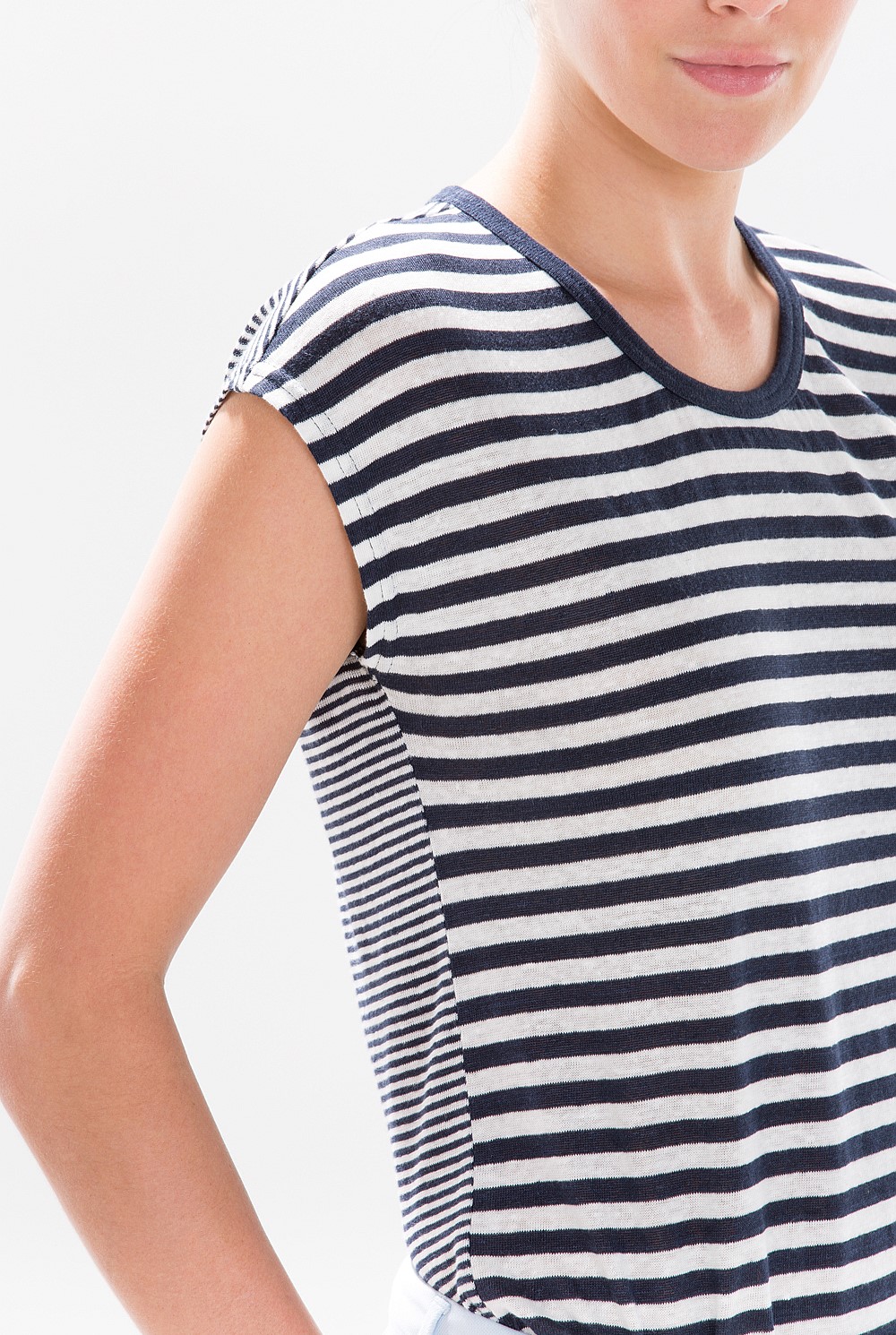 Multi Striped Linen T-Shirt