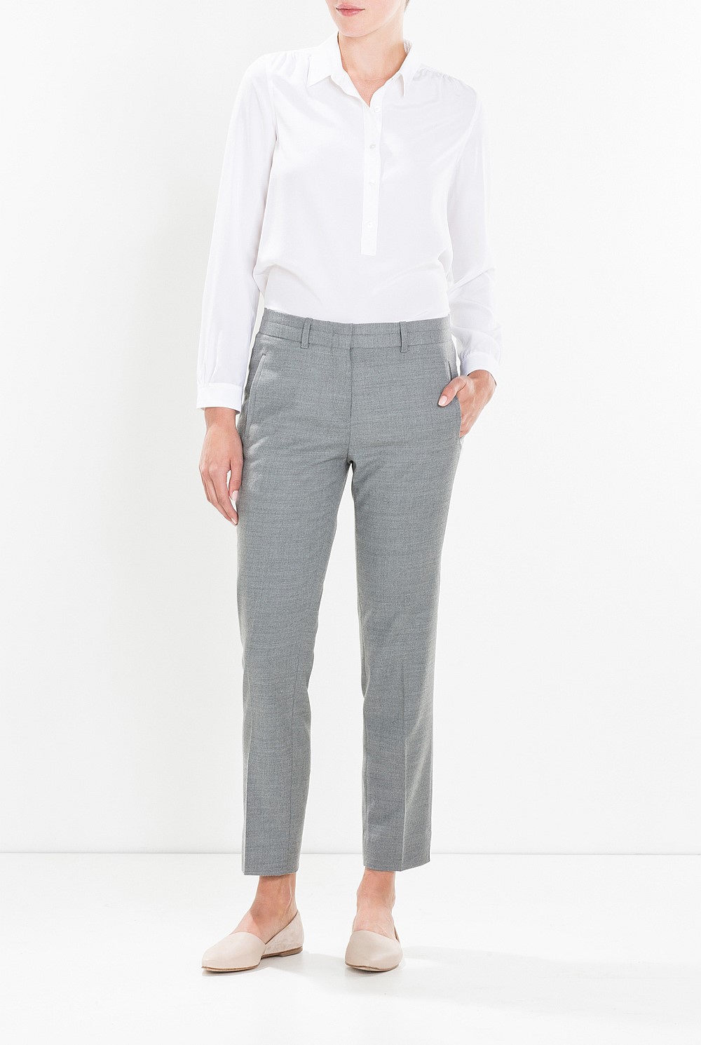 Half Placket Silk Shirt