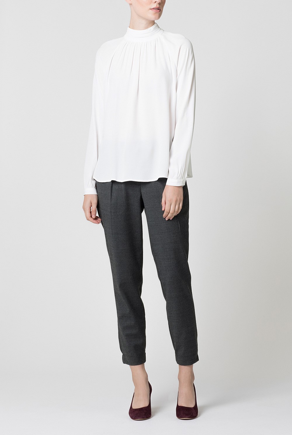 Mock Neck Modal Boho Blouse