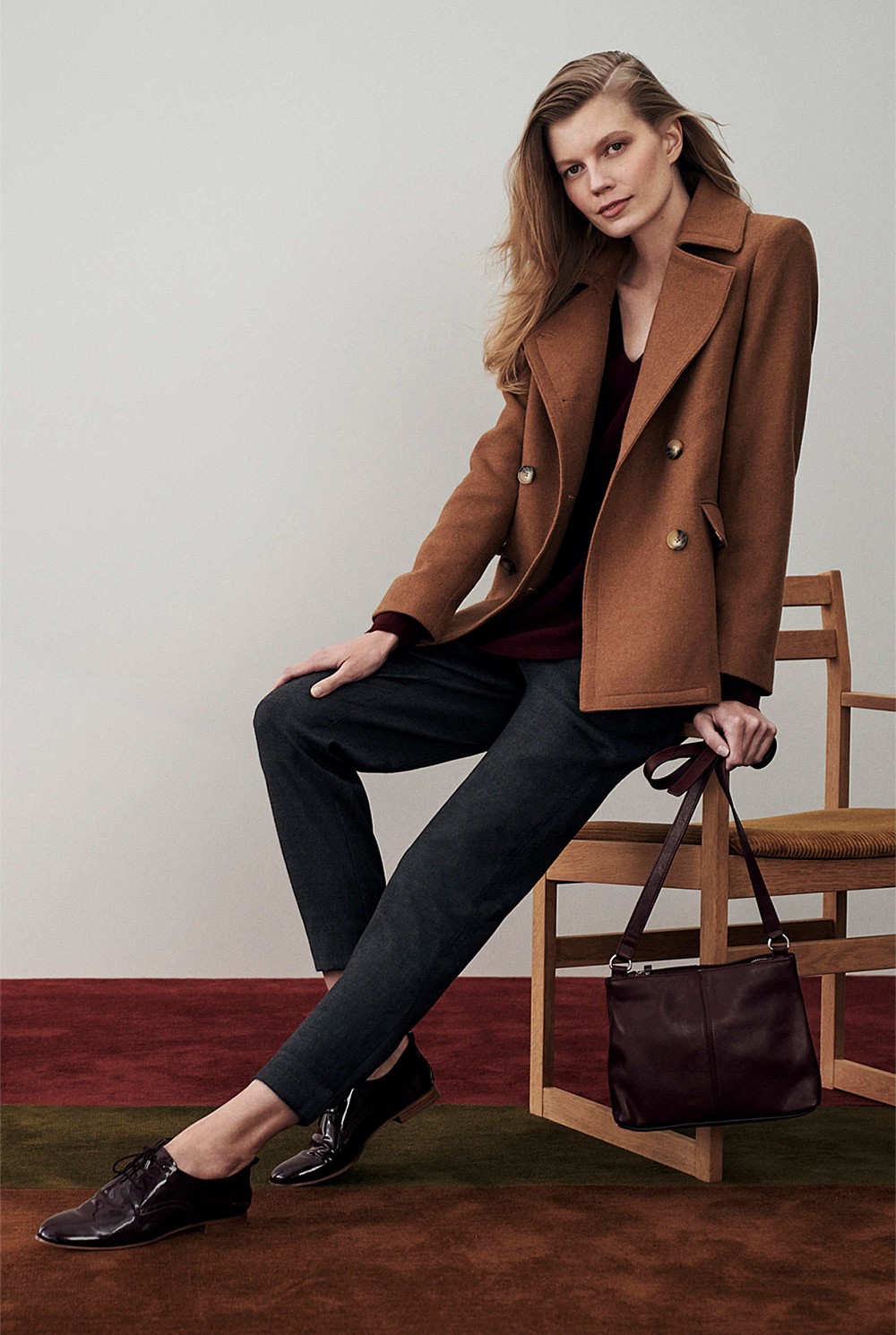 Texture Wool Blend Peacoat