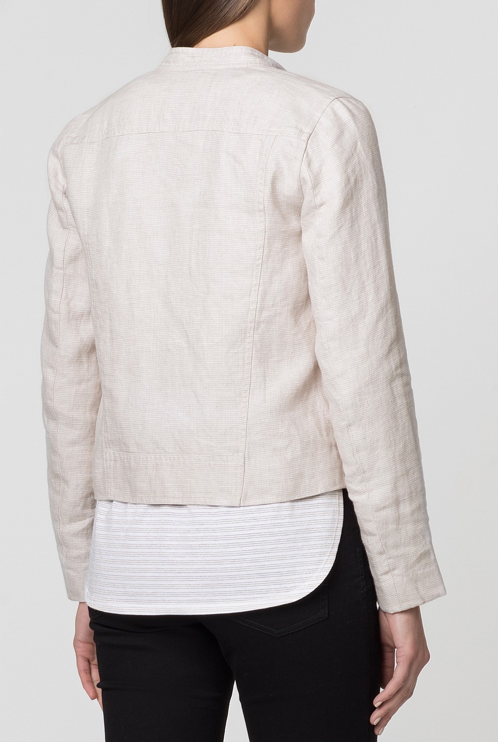 Linen Yarn Dyed Biker Jacket