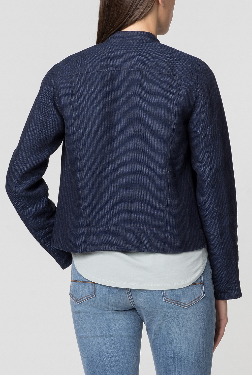 Linen Yarn Dyed Biker Jacket