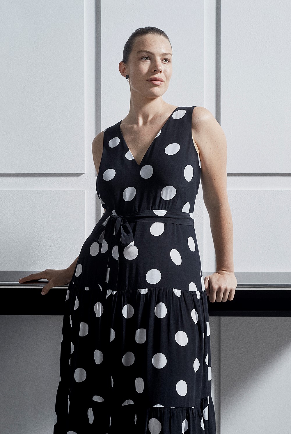 Spot Print Maxi Dress