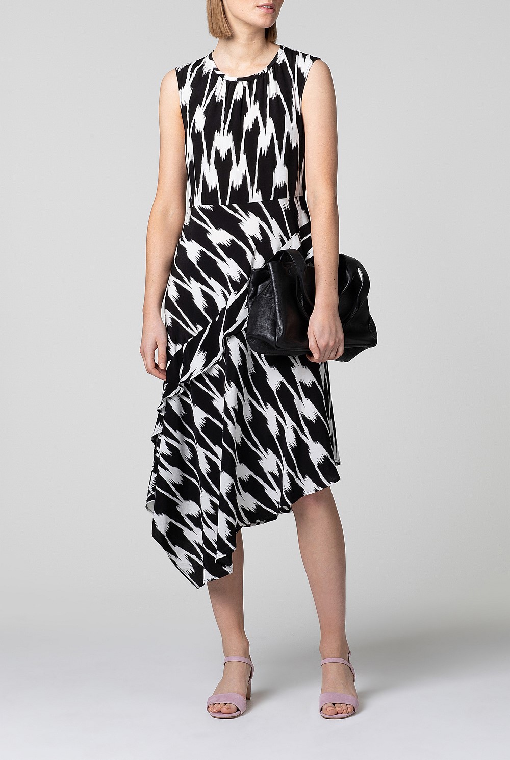 Graphic Print Flounce Dress