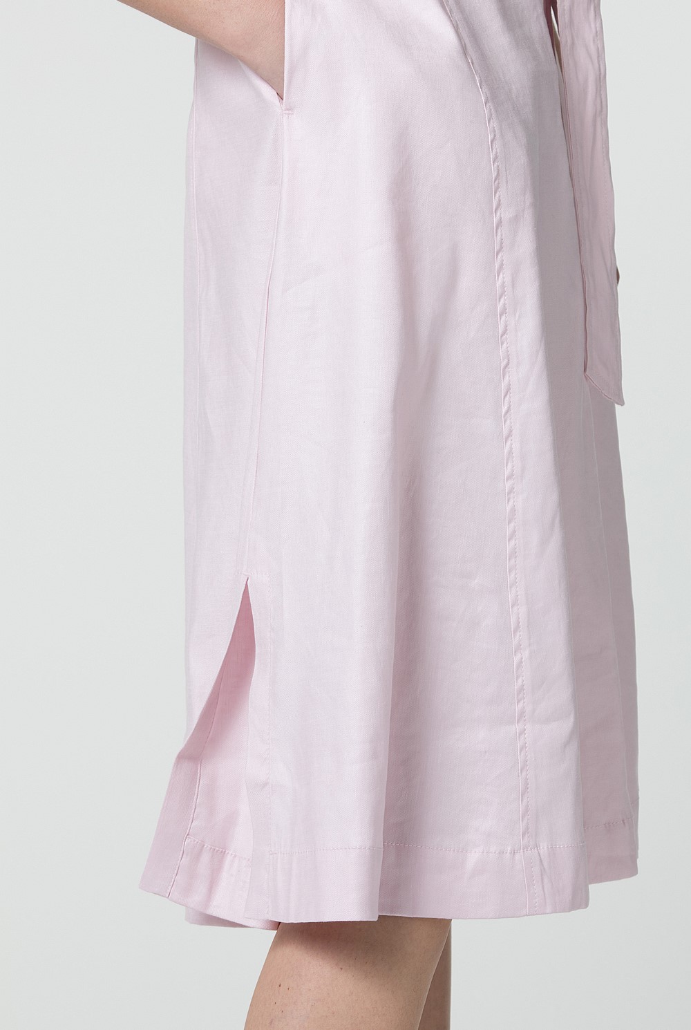 Stretch Linen Button Dress