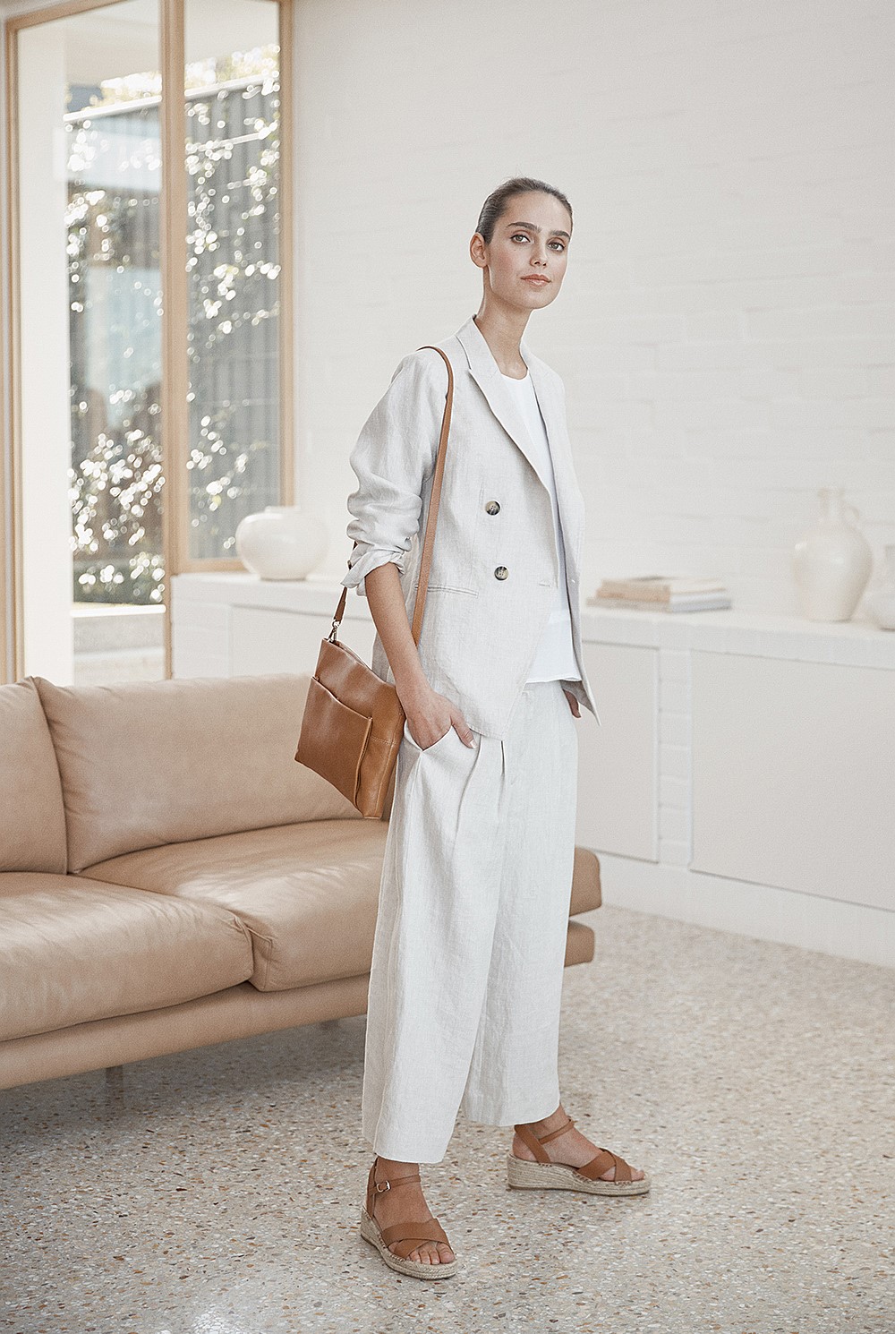 Linen Double Breasted Blazer