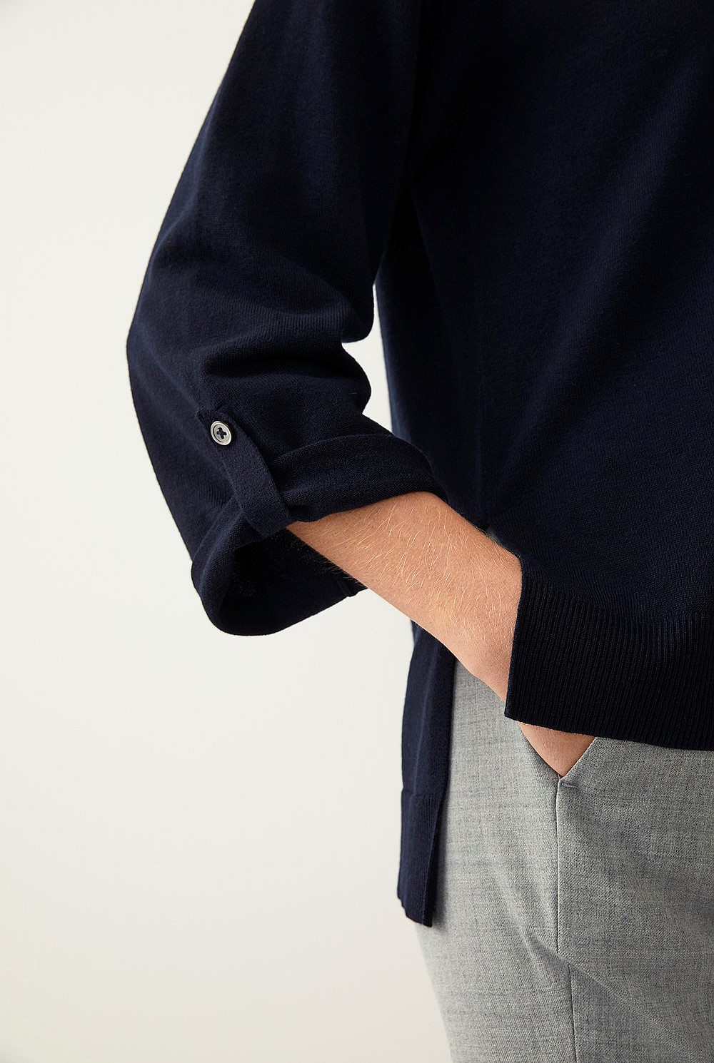 Wool Blend Tab Sleeve Knit