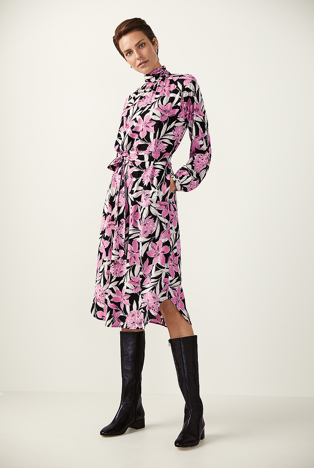 Floral Lotus Print Dress