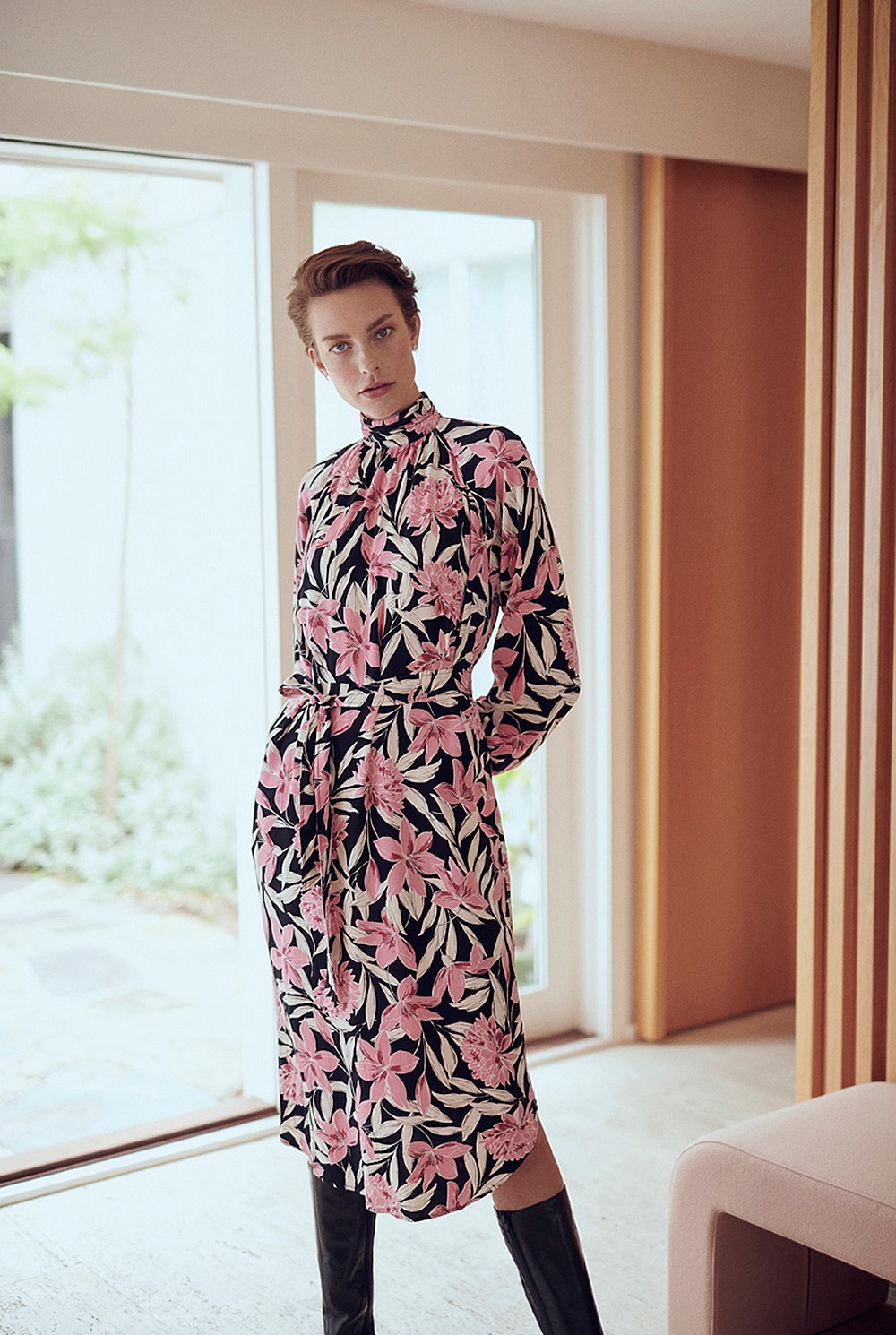 Floral Lotus Print Dress