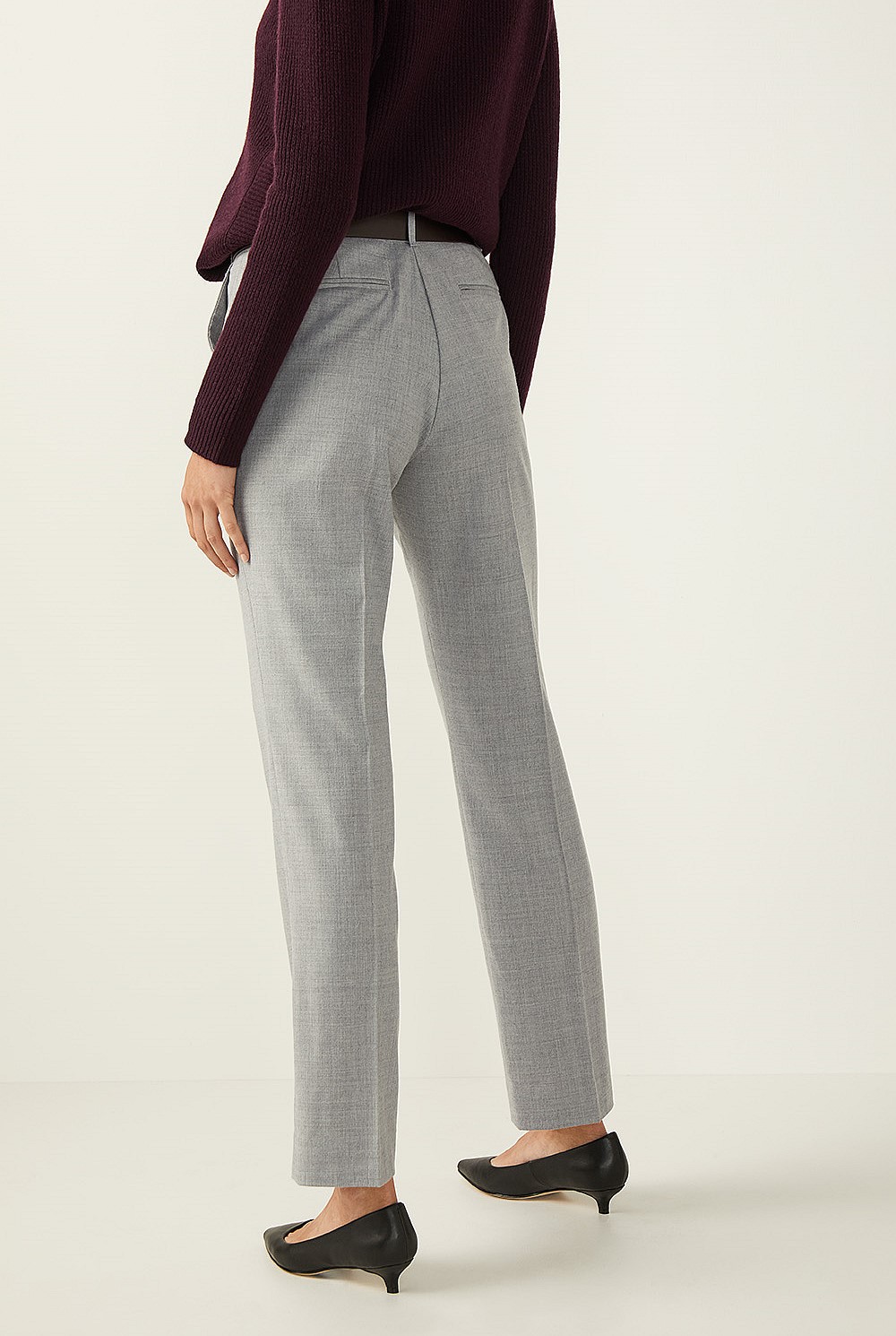 Wool Blend Flannel Tailored Trouser