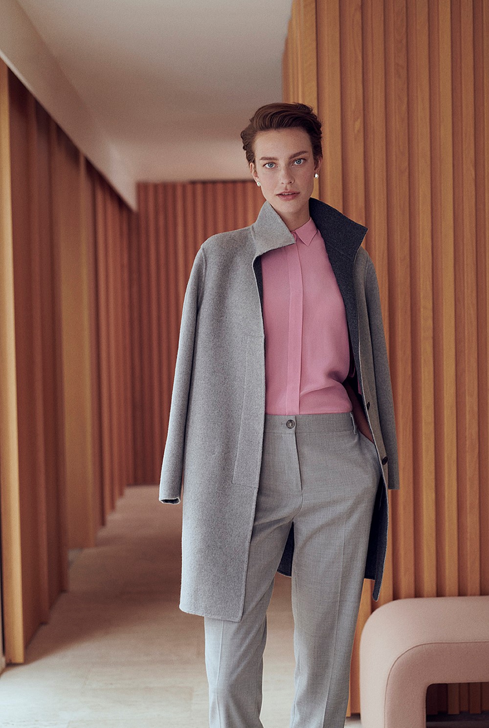Wool Blend Flannel Tailored Trouser
