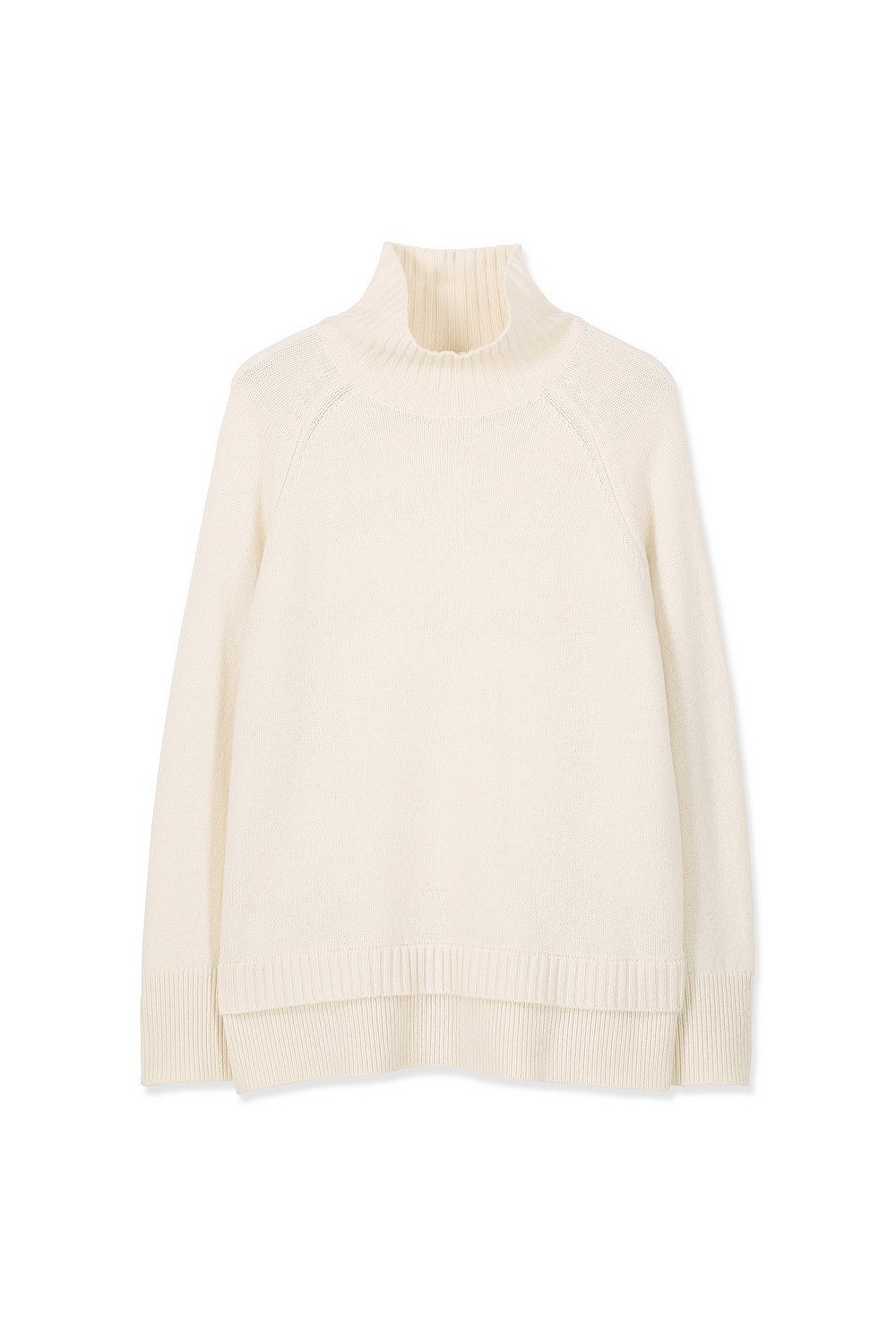 Double Hem Wool Roll Neck Knit