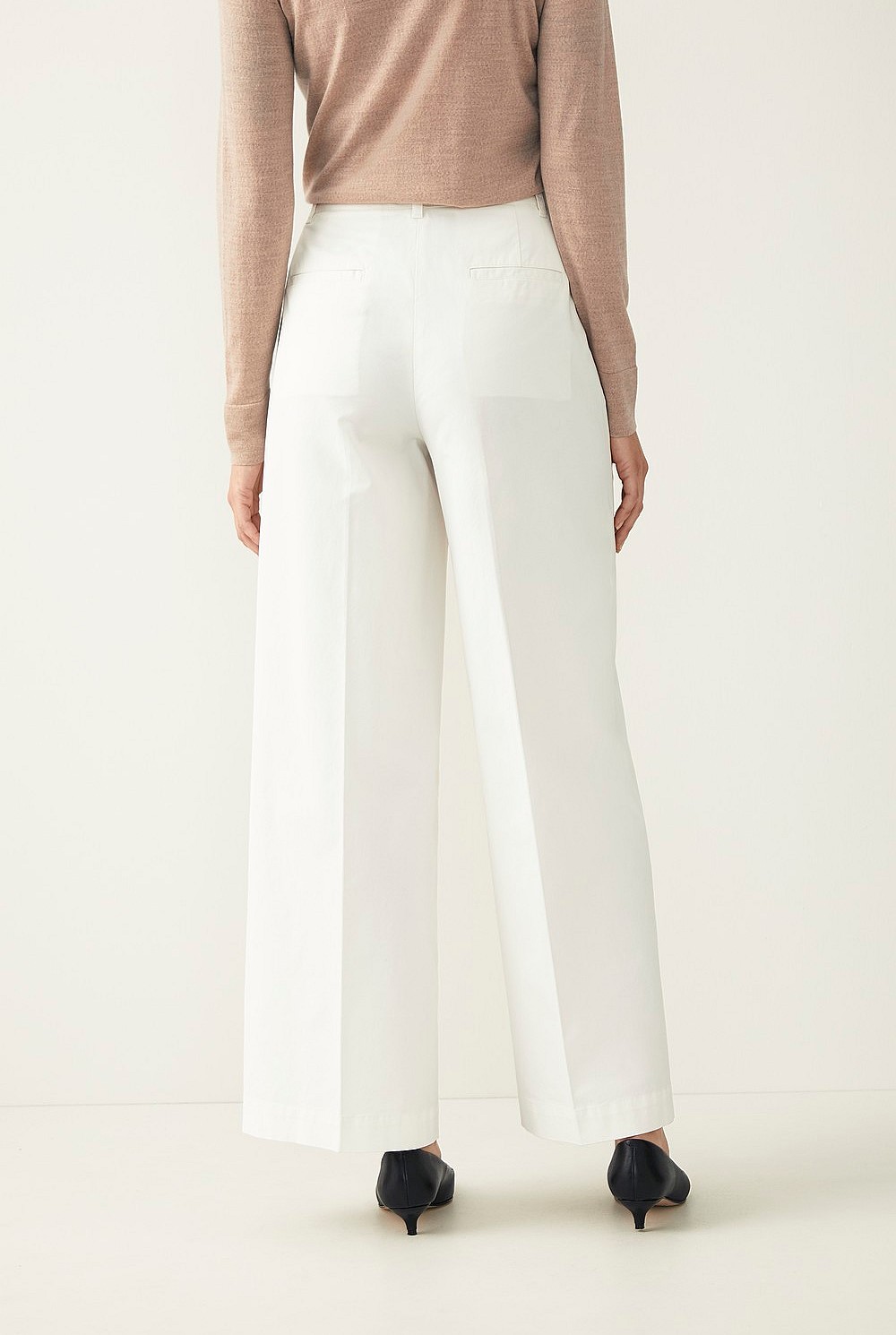 Cotton Twill Wide Leg Pant