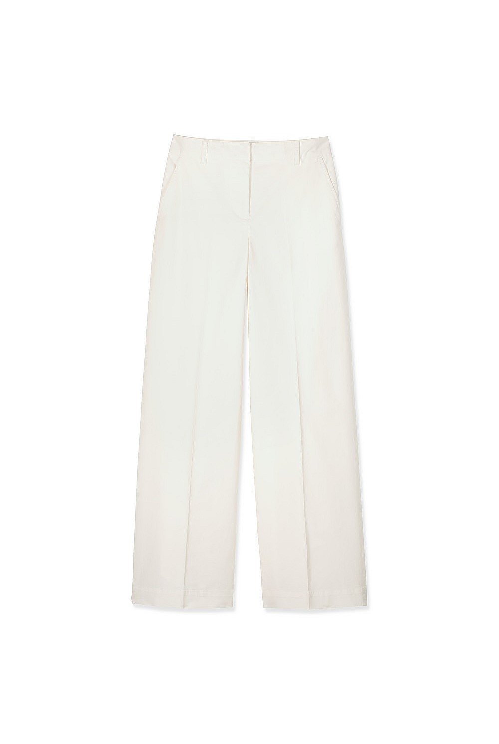 Cotton Twill Wide Leg Pant
