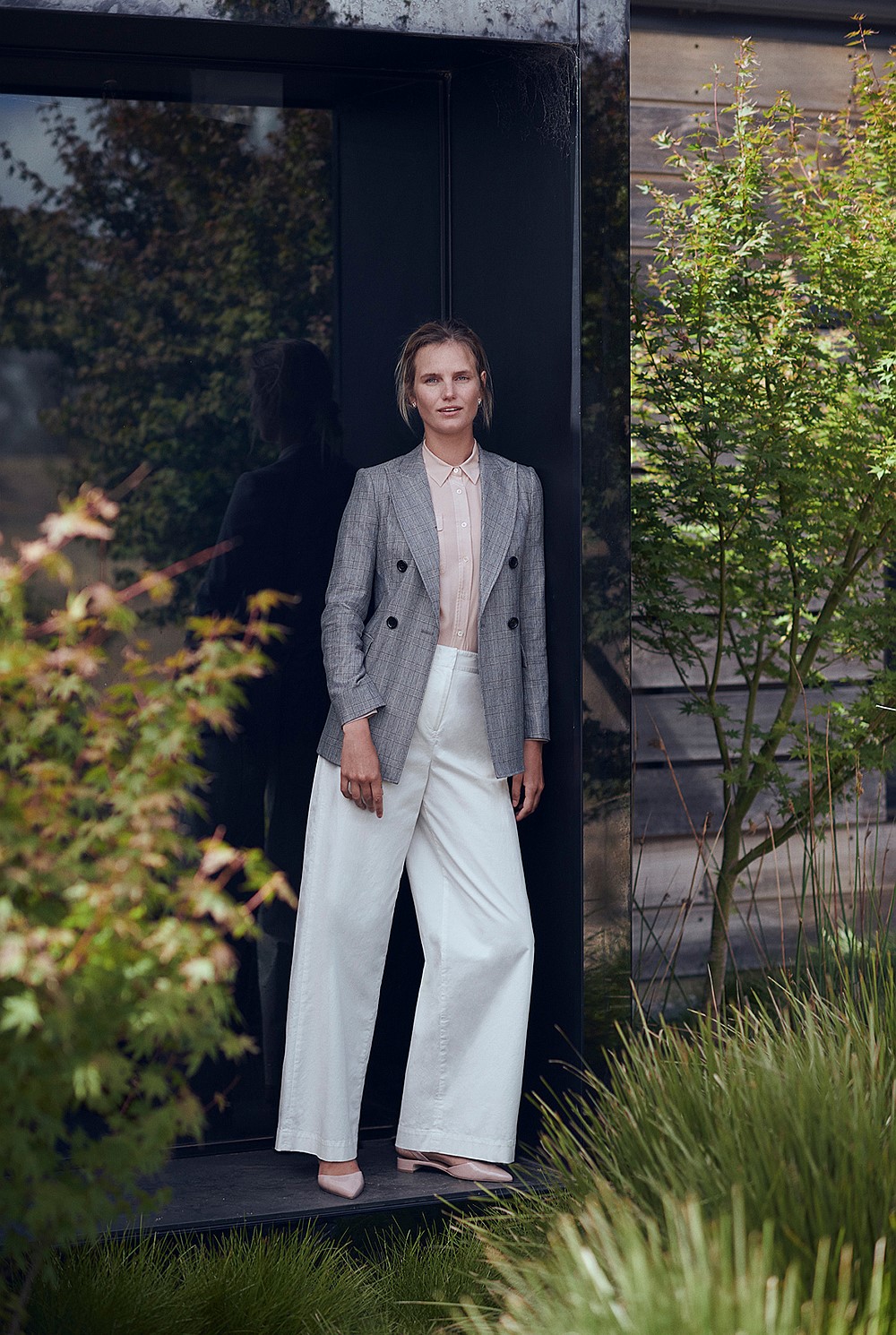 Cotton Twill Wide Leg Pant