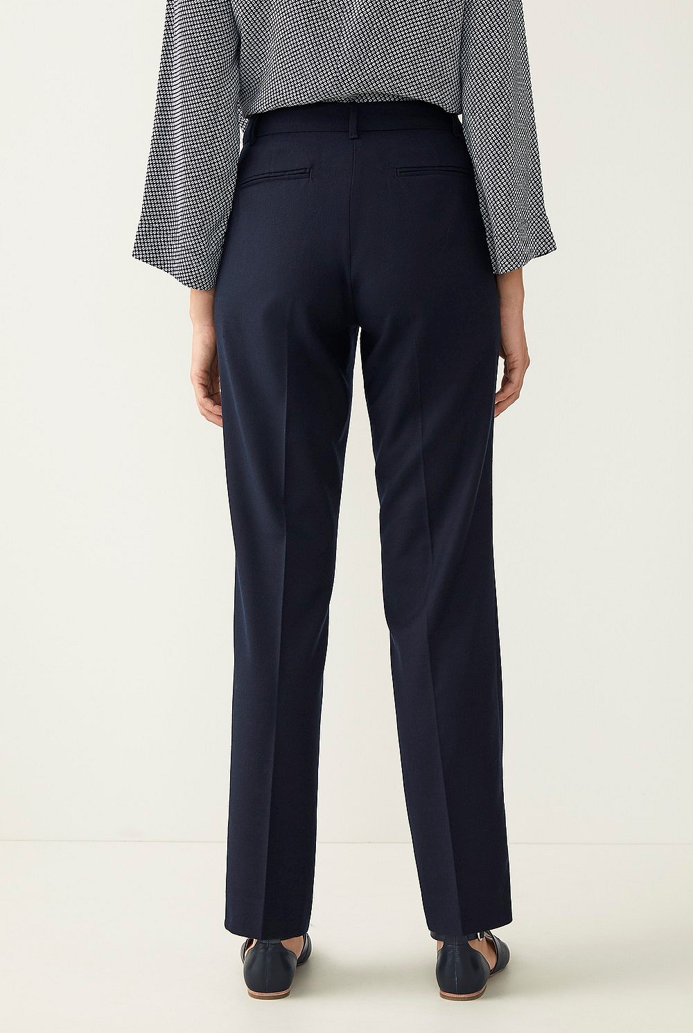 Wool Blend Flannel Tailored Trouser