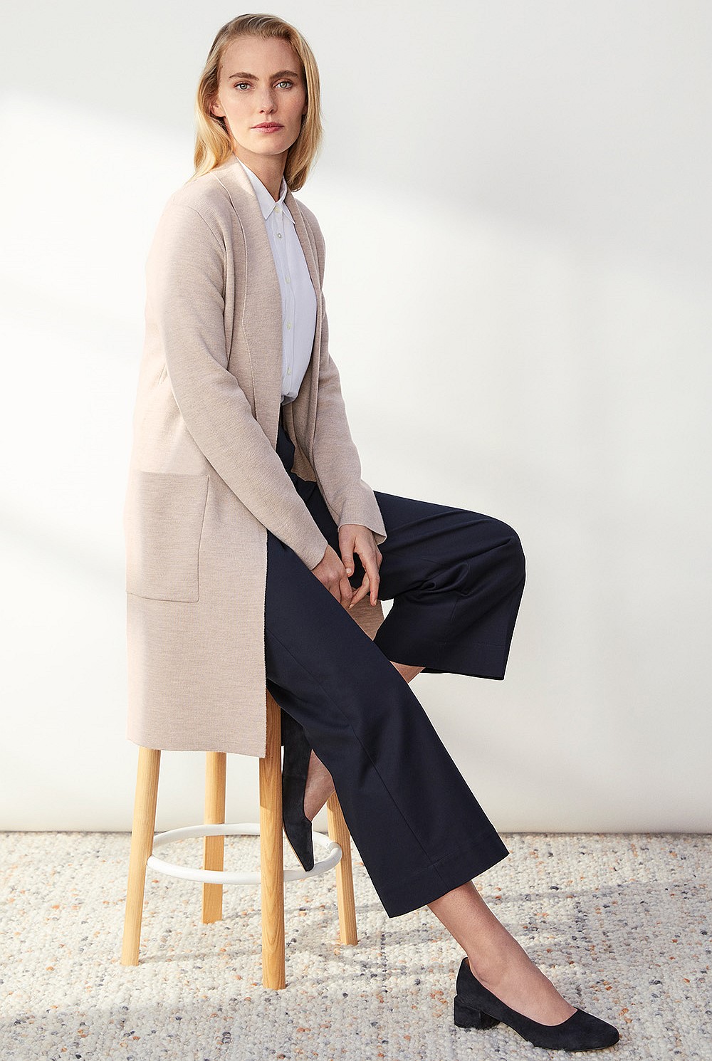 Cotton Stretch Wide Leg Pant
