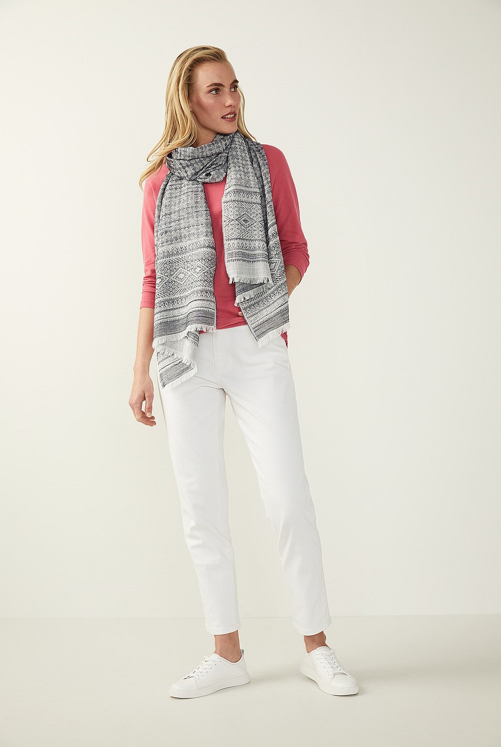 Linen Cotton Pique 3/4 T-Shirt