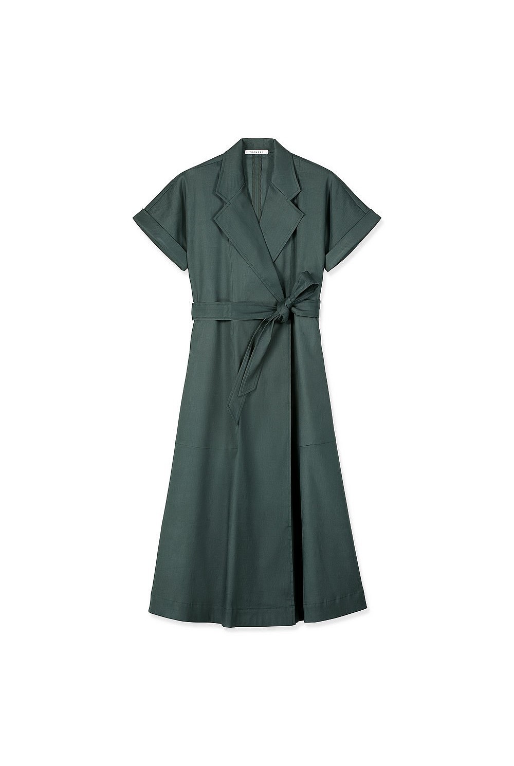 Stretch Linen Wrap Front Dress
