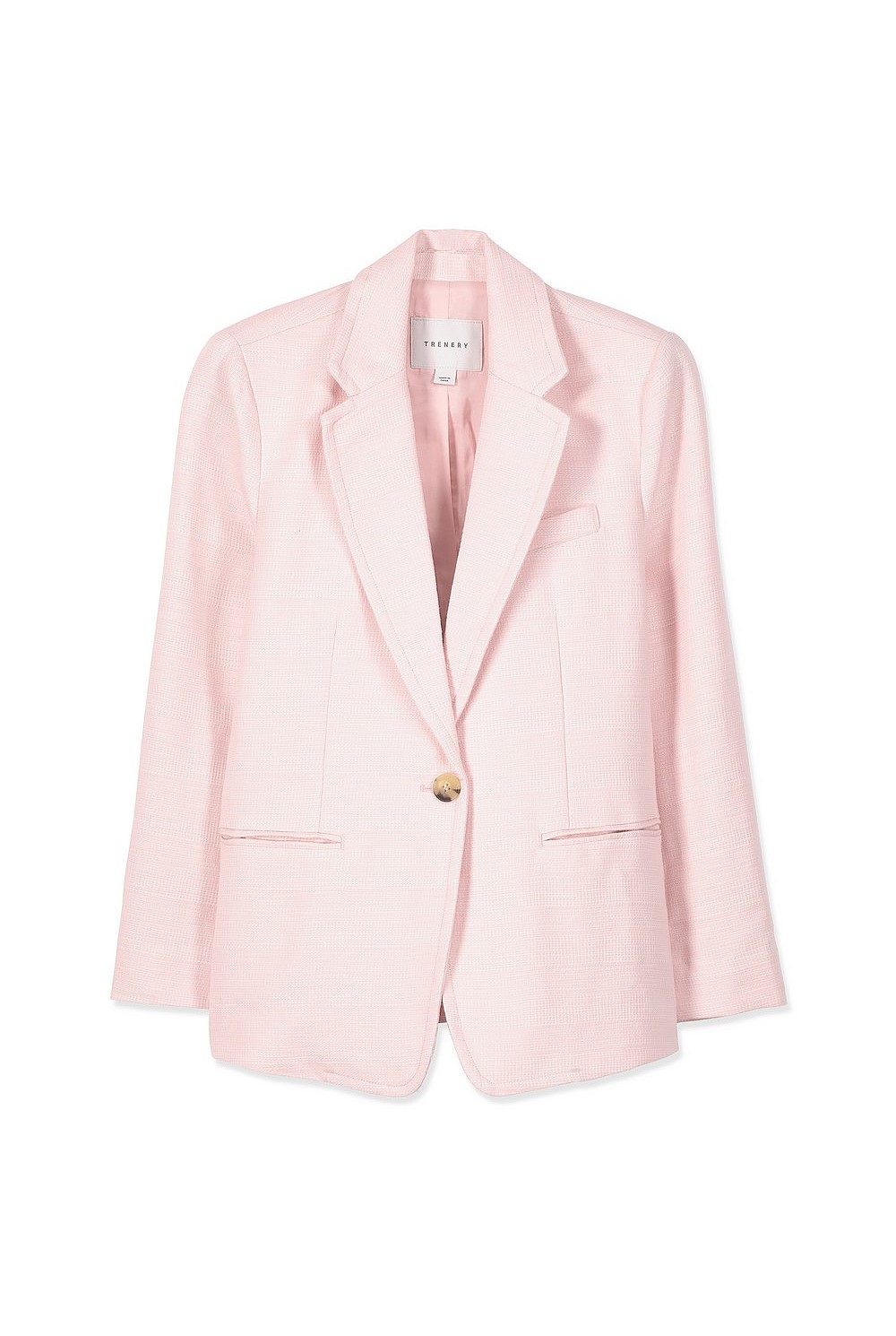 Yarn Dyed Cropped Sleeve Cotton Blazer