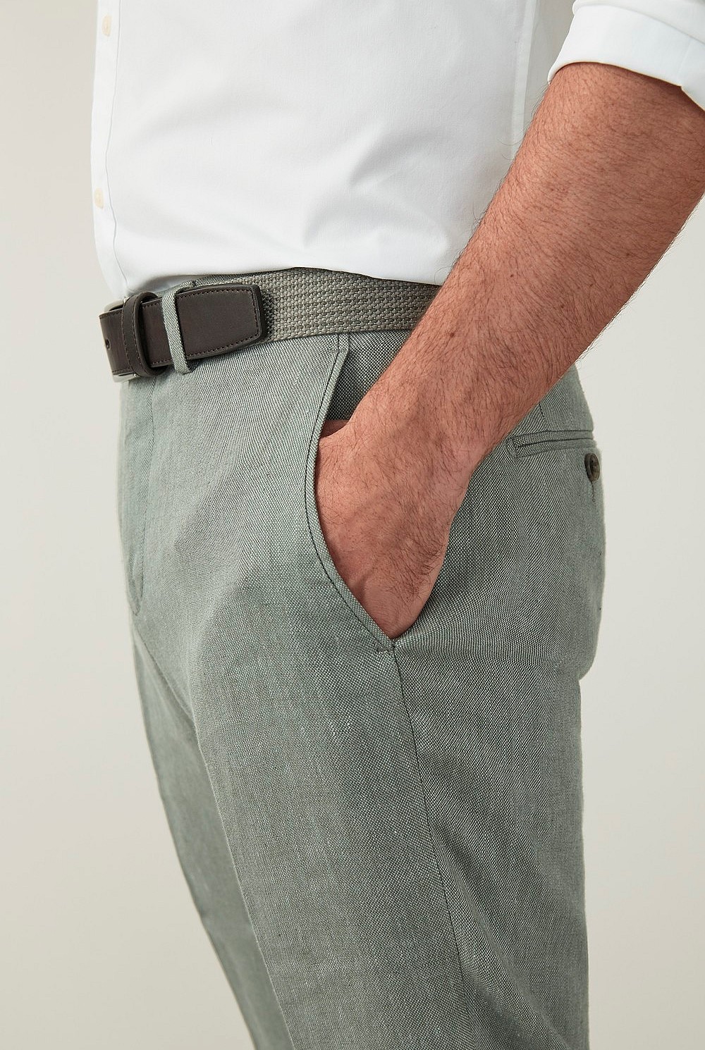Cross Dyed Linen Trouser