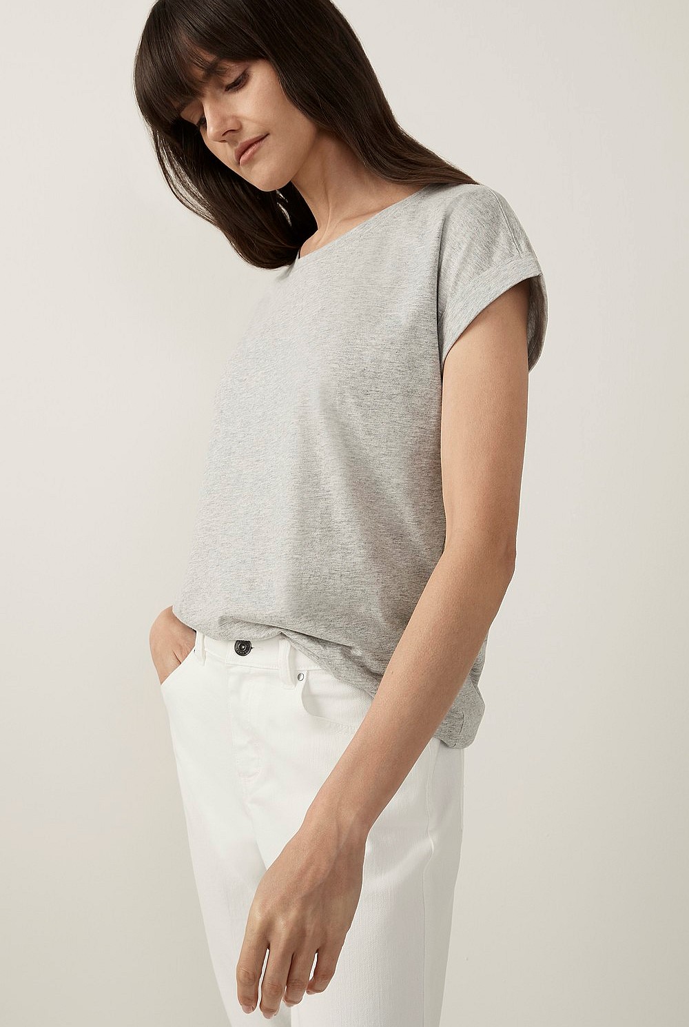 Pima Cotton Cuffed T-Shirt