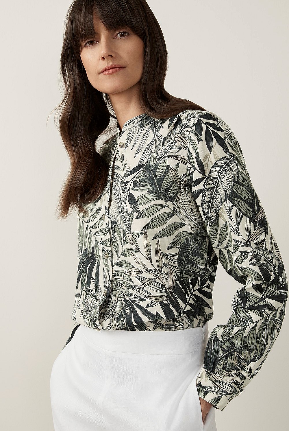 Tropical Linen Blouse